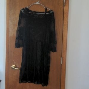Slip dress with lace cover
